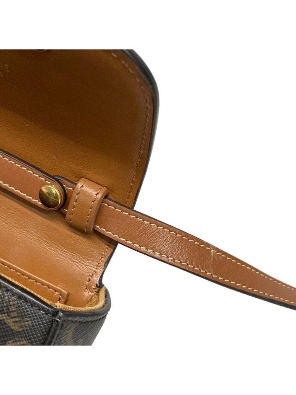 ★SOLD★ Celine Shoulder Bag Mini Triomphe Black Dark Brown Leather - Picture 10 of 15